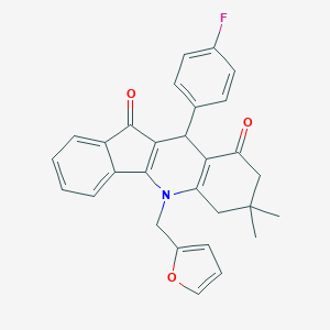 10-(4-fluorophenyl)-5-(2-furylmethyl)-7,7-dimethyl-6,7,8,10-tetrahydro-5H-indeno[1,2-b]quinoline-9,11-dione