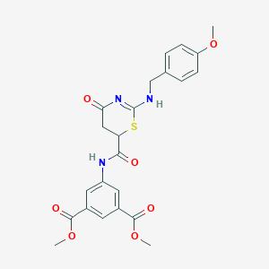 dimethyl 5-[[2-[(4-methoxyphenyl)methylamino]-4-oxo-5,6-dihydro-1,3-thiazine-6-carbonyl]amino]benzene-1,3-dicarboxylate