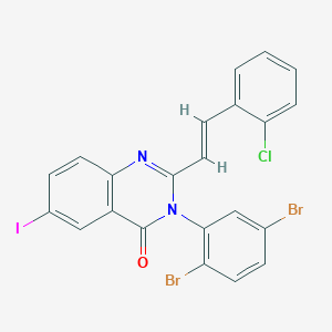 2-[2-(2-chlorophenyl)vinyl]-3-(2,5-dibromophenyl)-6-iodo-4(3H)-quinazolinone