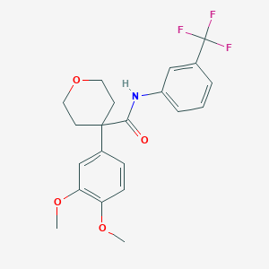 molecular formula C21H22F3NO4 B215887 4-(3,4-dimethoxyphenyl)-N-[3-(trifluoromethyl)phenyl]tetrahydro-2H-pyran-4-carboxamide 