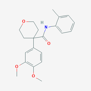 molecular formula C21H25NO4 B215888 4-(3,4-dimethoxyphenyl)-N-(2-methylphenyl)tetrahydro-2H-pyran-4-carboxamide 