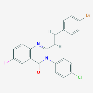 2-[2-(4-bromophenyl)vinyl]-3-(4-chlorophenyl)-6-iodo-4(3H)-quinazolinone