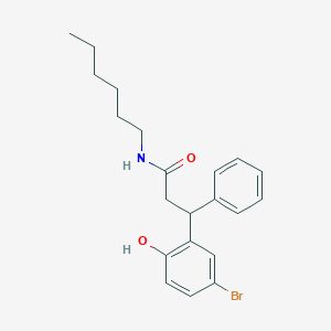 3-(5-bromo-2-hydroxyphenyl)-N-hexyl-3-phenylpropanamide