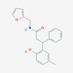 N-(furan-2-ylmethyl)-3-(2-hydroxy-5-methylphenyl)-3-phenylpropanamide