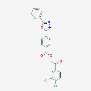molecular formula C23H14Cl2N2O4 B215913 2-(3,4-Dichlorophenyl)-2-oxoethyl 4-(5-phenyl-1,3,4-oxadiazol-2-yl)benzoate 