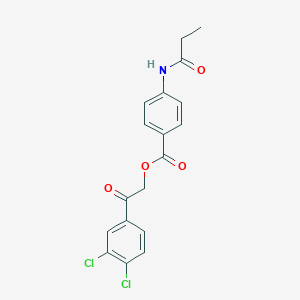 molecular formula C18H15Cl2NO4 B215916 2-(3,4-Dichlorophenyl)-2-oxoethyl 4-(propionylamino)benzoate 
