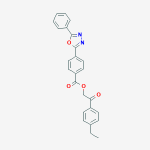 molecular formula C25H20N2O4 B215923 2-(4-Ethylphenyl)-2-oxoethyl 4-(5-phenyl-1,3,4-oxadiazol-2-yl)benzoate 