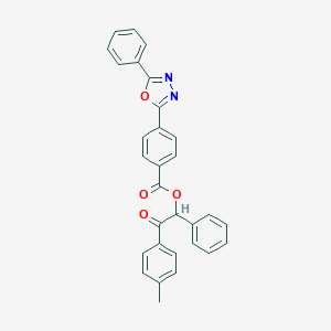 molecular formula C30H22N2O4 B215931 2-(4-Methylphenyl)-2-oxo-1-phenylethyl 4-(5-phenyl-1,3,4-oxadiazol-2-yl)benzoate 