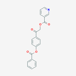 molecular formula C21H15NO5 B215938 2-[4-(Benzoyloxy)phenyl]-2-oxoethyl nicotinate 