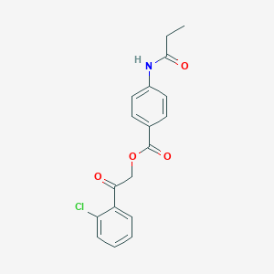 molecular formula C18H16ClNO4 B215961 2-(2-Chlorophenyl)-2-oxoethyl 4-(propionylamino)benzoate 