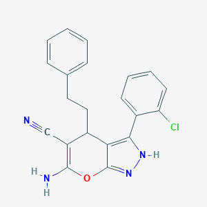 molecular formula C21H17ClN4O B215977 6-Amino-3-(2-chlorophenyl)-4-(2-phenylethyl)-1,4-dihydropyrano[2,3-c]pyrazole-5-carbonitrile 