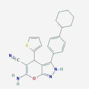 molecular formula C23H22N4OS B215980 6-Amino-3-(4-cyclohexylphenyl)-4-(2-thienyl)-1,4-dihydropyrano[2,3-c]pyrazole-5-carbonitrile 