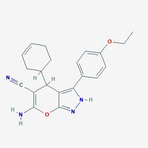 molecular formula C21H22N4O2 B215985 6-Amino-4-(3-cyclohexen-1-yl)-3-(4-ethoxyphenyl)-1,4-dihydropyrano[2,3-c]pyrazole-5-carbonitrile 