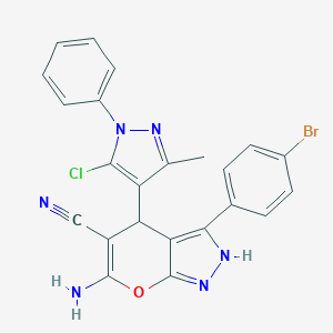 molecular formula C23H16BrClN6O B215986 6-amino-3-(4-bromophenyl)-4-(5-chloro-3-methyl-1-phenyl-1H-pyrazol-4-yl)-1,4-dihydropyrano[2,3-c]pyrazole-5-carbonitrile 
