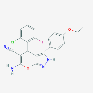 molecular formula C21H16ClFN4O2 B215997 6-Amino-4-(2-chloro-6-fluorophenyl)-3-(4-ethoxyphenyl)-1,4-dihydropyrano[2,3-c]pyrazole-5-carbonitrile 