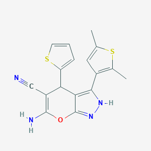 molecular formula C17H14N4OS2 B216025 6-Amino-3-(2,5-dimethyl-3-thienyl)-4-(2-thienyl)-1,4-dihydropyrano[2,3-c]pyrazole-5-carbonitrile 