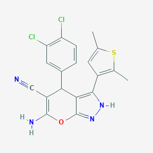 molecular formula C19H14Cl2N4OS B216028 6-Amino-4-(3,4-dichlorophenyl)-3-(2,5-dimethyl-3-thienyl)-1,4-dihydropyrano[2,3-c]pyrazole-5-carbonitrile 