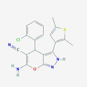molecular formula C19H15ClN4OS B216029 6-Amino-4-(2-chlorophenyl)-3-(2,5-dimethyl-3-thienyl)-1,4-dihydropyrano[2,3-c]pyrazole-5-carbonitrile 