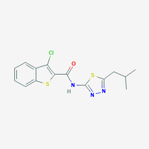 molecular formula C15H14ClN3OS2 B216042 3-chloro-N-[5-(2-methylpropyl)-1,3,4-thiadiazol-2-yl]-1-benzothiophene-2-carboxamide 