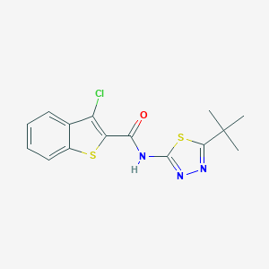 molecular formula C15H14ClN3OS2 B216043 N-(5-tert-butyl-1,3,4-thiadiazol-2-yl)-3-chloro-1-benzothiophene-2-carboxamide 