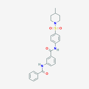 3-(benzoylamino)-N~1~-{4-[(4-methylpiperidino)sulfonyl]phenyl}benzamide