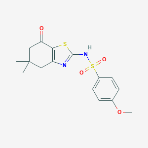 molecular formula C16H18N2O4S2 B216045 N-(5,5-dimethyl-7-oxo-4,5,6,7-tetrahydro-1,3-benzothiazol-2-yl)-4-methoxybenzenesulfonamide 