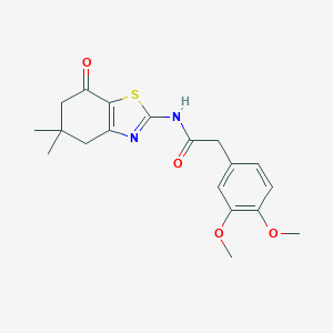 molecular formula C19H22N2O4S B216056 2-(3,4-dimethoxyphenyl)-N-(5,5-dimethyl-7-oxo-4,5,6,7-tetrahydro-1,3-benzothiazol-2-yl)acetamide 