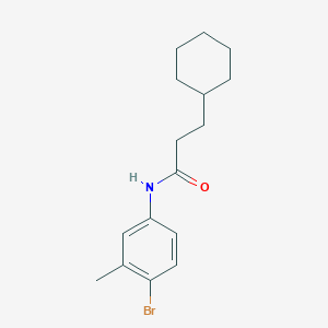 molecular formula C16H22BrNO B216057 N-(4-bromo-3-methylphenyl)-3-cyclohexylpropanamide 