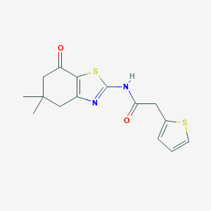 molecular formula C15H16N2O2S2 B216062 N-(5,5-Dimethyl-7-oxo-4,5,6,7-tetrahydro-benzothiazol-2-yl)-2-thiophen-2-yl-acetamide 