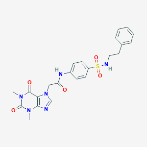 molecular formula C23H24N6O5S B216063 2-(1,3-dimethyl-2,6-dioxo-1,2,3,6-tetrahydro-7H-purin-7-yl)-N-(4-{[(2-phenylethyl)amino]sulfonyl}phenyl)acetamide 