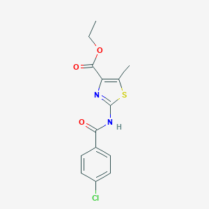 molecular formula C14H13ClN2O3S B216073 Ethyl 2-[(4-chlorobenzoyl)amino]-5-methyl-1,3-thiazole-4-carboxylate 