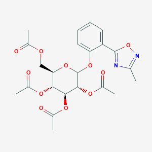 molecular formula C23H26N2O11 B216081 3,5-bis(acetyloxy)-2-[(acetyloxy)methyl]-6-[2-(3-methyl-1,2,4-oxadiazol-5-yl)phenoxy]tetrahydro-2H-pyran-4-yl acetate 