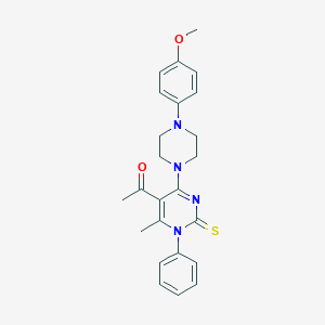 molecular formula C24H26N4O2S B216083 1-{4-[4-(4-Methoxyphenyl)-1-piperazinyl]-6-methyl-1-phenyl-2-thioxo-1,2-dihydro-5-pyrimidinyl}ethanone 