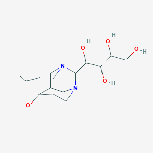 molecular formula C16H28N2O5 B216084 5-Methyl-7-propyl-2-(1,2,3,4-tetrahydroxybutyl)-1,3-diazatricyclo[3.3.1.1~3,7~]decan-6-one 