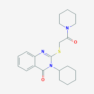 molecular formula C21H27N3O2S B216089 3-cyclohexyl-2-{[2-oxo-2-(1-piperidinyl)ethyl]sulfanyl}-4(3H)-quinazolinone 
