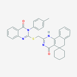 molecular formula C33H30N4O2S B216091 2-[[3-(4-methylphenyl)-4-oxoquinazolin-2-yl]sulfanylmethyl]spiro[1,6-dihydrobenzo[h]quinazoline-5,1'-cyclohexane]-4-one 