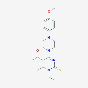 molecular formula C20H26N4O2S B216096 1-[1-Ethyl-4-[4-(4-methoxyphenyl)-1-piperazinyl]-6-methyl-2-sulfanylidene-5-pyrimidinyl]ethanone 