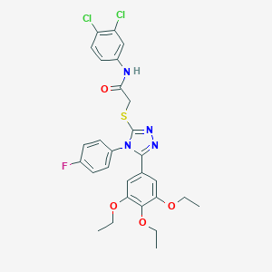 molecular formula C28H27Cl2FN4O4S B216101 N-(3,4-dichlorophenyl)-2-{[4-(4-fluorophenyl)-5-(3,4,5-triethoxyphenyl)-4H-1,2,4-triazol-3-yl]sulfanyl}acetamide 