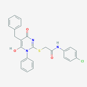 molecular formula C25H20ClN3O3S B216115 2-(5-benzyl-6-hydroxy-4-oxo-1-phenylpyrimidin-2-yl)sulfanyl-N-(4-chlorophenyl)acetamide 