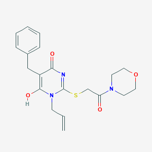 molecular formula C20H23N3O4S B216116 5-benzyl-6-hydroxy-2-(2-morpholin-4-yl-2-oxoethyl)sulfanyl-1-prop-2-enylpyrimidin-4-one 