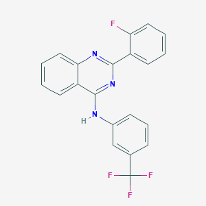 molecular formula C21H13F4N3 B216125 2-(2-fluorophenyl)-N-[3-(trifluoromethyl)phenyl]quinazolin-4-amine 