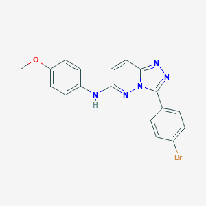 molecular formula C18H14BrN5O B216138 N-[3-(4-bromophenyl)[1,2,4]triazolo[4,3-b]pyridazin-6-yl]-N-(4-methoxyphenyl)amine 