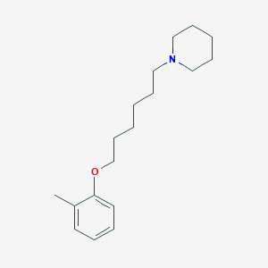 molecular formula C18H29NO B216150 1-[6-(2-Methylphenoxy)hexyl]piperidine 