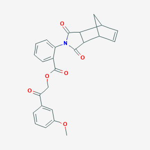 molecular formula C25H21NO6 B216167 2-(3-methoxyphenyl)-2-oxoethyl 2-(1,3-dioxo-1,3,3a,4,7,7a-hexahydro-2H-4,7-methanoisoindol-2-yl)benzoate 
