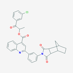 molecular formula C34H27ClN2O5 B216169 1-(3-chlorophenyl)-1-oxopropan-2-yl 2-[3-(1,3-dioxooctahydro-2H-4,7-methanoisoindol-2-yl)phenyl]quinoline-4-carboxylate 