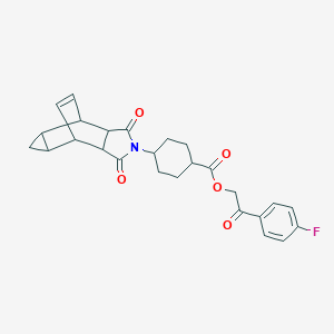molecular formula C26H26FNO5 B216172 2-(4-fluorophenyl)-2-oxoethyl 4-(1,3-dioxooctahydro-4,6-ethenocyclopropa[f]isoindol-2(1H)-yl)cyclohexanecarboxylate 
