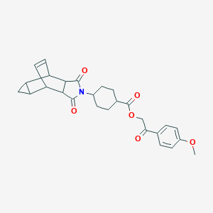 molecular formula C27H29NO6 B216173 2-(4-methoxyphenyl)-2-oxoethyl 4-(1,3-dioxooctahydro-4,6-ethenocyclopropa[f]isoindol-2(1H)-yl)cyclohexanecarboxylate 