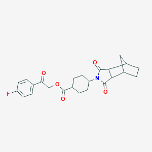 molecular formula C24H26FNO5 B216175 2-(4-fluorophenyl)-2-oxoethyl 4-(1,3-dioxooctahydro-2H-4,7-methanoisoindol-2-yl)cyclohexanecarboxylate 