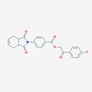 molecular formula C23H18FNO5 B216186 2-(4-fluorophenyl)-2-oxoethyl 4-(1,3-dioxo-1,3,3a,4,7,7a-hexahydro-2H-isoindol-2-yl)benzoate 