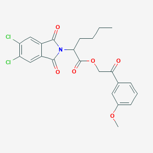 molecular formula C23H21Cl2NO6 B216188 2-(3-methoxyphenyl)-2-oxoethyl 2-(5,6-dichloro-1,3-dioxo-1,3-dihydro-2H-isoindol-2-yl)hexanoate 